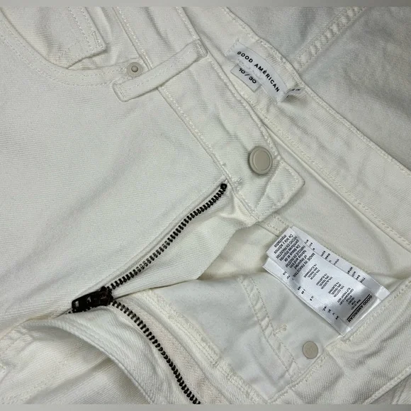 Good American Slit-Front Denim Midi Skirt - Cloud White, Size 10|30” - Picture 3 of 6